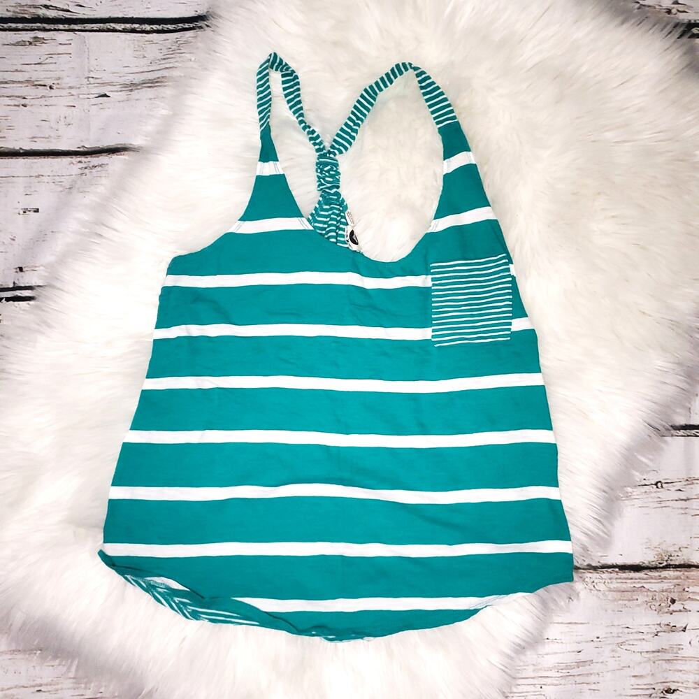 Roxy Silver Strand Racer Back Tank Top Aqua Blue